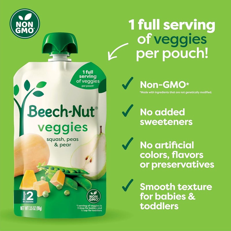Beech-Nut Baby Food Pouches Variety Pack, NEW Farmer's Favorites Fruit & Veggie Purees Variety Pack, 3.5 oz (18 Pack) - Image 3